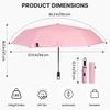 image:imageG4Free 433 Inch Travel Umbrella with Ring Carabiner Handle Automatic Open UV Protection Lightweight Compact Rain amp Sun Umbrella for Backpack Car CommutingPink