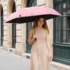 image:imageG4Free 433 Inch Travel Umbrella with Ring Carabiner Handle Automatic Open UV Protection Lightweight Compact Rain amp Sun Umbrella for Backpack Car CommutingPink