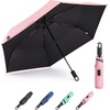 image:imageG4Free 433 Inch Travel Umbrella with Ring Carabiner Handle Automatic Open UV Protection Lightweight Compact Rain amp Sun Umbrella for Backpack Car CommutingPink