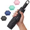 image:imageG4Free 433 Inch Travel Umbrella with Ring Carabiner Handle Automatic Open UV Protection Lightweight Compact Rain amp Sun Umbrella for Backpack Car CommutingBlack