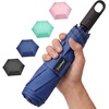 image:imageG4Free 433 Inch Travel Umbrella with Ring Carabiner Handle Automatic Open UV Protection Lightweight Compact Rain amp Sun Umbrella for Backpack Car CommutingNavy Blue