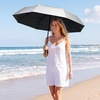 image:imageG4Free 46 Inch Mini Travel Umbrella with Retractable Handle Pocket Size Umbrellas for Sun Rain UV Protection UPF 50 Small Compact UmbrellaBlack