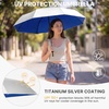 image:imageG4Free 46 Inch Mini Travel Umbrella with Retractable Handle Pocket Size Umbrellas for Sun Rain UV Protection UPF 50 Small Compact UmbrellaBlue