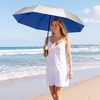 image:imageG4Free 46 Inch Mini Travel Umbrella with Retractable Handle Pocket Size Umbrellas for Sun Rain UV Protection UPF 50 Small Compact UmbrellaBlue