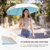 image:imageG4Free 46 Inch Mini Travel Umbrella with Retractable Handle Pocket Size Umbrellas for Sun Rain UV Protection UPF 50 Small Compact UmbrellaLight Blue