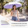 image:imageG4Free 46 Inch Mini Travel Umbrella with Retractable Handle Pocket Size Umbrellas for Sun Rain UV Protection UPF 50 Small Compact UmbrellaLight Purple
