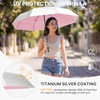 image:imageG4Free 46 Inch Mini Travel Umbrella with Retractable Handle Pocket Size Umbrellas for Sun Rain UV Protection UPF 50 Small Compact UmbrellaPink