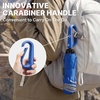 image:imageG4Free 46inch Ring Buckle Umbrella Inverted Design with Carabiner Handle Compact Travel Umbrella with Reflective Strip Automatic Windproof for RainBlue