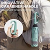 image:imageG4Free 46inch Ring Buckle Umbrella Inverted Design with Carabiner Handle Compact Travel Umbrella with Reflective Strip Automatic Windproof for RainGreen