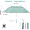 image:imageG4Free 46inch Ring Buckle Umbrella Inverted Design with Carabiner Handle Compact Travel Umbrella with Reflective Strip Automatic Windproof for RainGreen