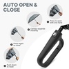 image:imageG4Free 46inch Ring Buckle Umbrella Inverted Design with Carabiner Handle Compact Travel Umbrella with Reflective Strip Automatic Windproof for RainGrey