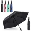 image:imageG4Free 433 Inch Travel Umbrella with Ring Carabiner Handle Automatic Open UV Protection Lightweight Compact Rain amp Sun Umbrella for Backpack Car CommutingBlack