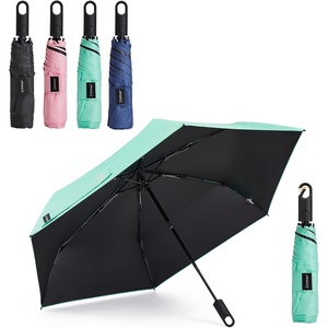 image:imageG4Free 433 Inch Travel Umbrella with Ring Carabiner Handle Automatic Open UV Protection Lightweight Compact Rain amp Sun Umbrella for Backpack Car CommutingTeal