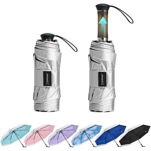 image:imageG4Free 46 Inch Mini Travel Umbrella with Retractable Handle Pocket Size Umbrellas for Sun Rain UV Protection UPF 50 Small Compact UmbrellaBlack