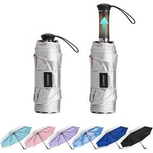 image:imageG4Free 46 Inch Mini Travel Umbrella with Retractable Handle Pocket Size Umbrellas for Sun Rain UV Protection UPF 50 Small Compact UmbrellaPink