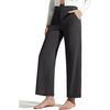 image:imageG4Free BareFeel 78 Length Wide Leg Yoga Pants for Women with Pockets High Stretch Waist Copped Pants CasualBlack
