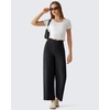 image:imageG4Free BareFeel 78 Length Wide Leg Yoga Pants for Women with Pockets High Stretch Waist Copped Pants CasualBlack