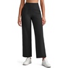 image:imageG4Free BareFeel 78 Length Wide Leg Yoga Pants for Women with Pockets High Stretch Waist Copped Pants CasualBlack