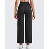 image:imageG4Free BareFeel 78 Length Wide Leg Yoga Pants for Women with Pockets High Stretch Waist Copped Pants CasualBlack
