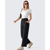 image:imageG4Free BareFeel 78 Length Wide Leg Yoga Pants for Women with Pockets High Stretch Waist Copped Pants CasualBlack