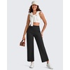 image:imageG4Free BareFeel 78 Length Wide Leg Yoga Pants for Women with Pockets High Stretch Waist Copped Pants CasualBlack
