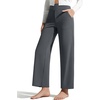 image:imageG4Free BareFeel 78 Length Wide Leg Yoga Pants for Women with Pockets High Stretch Waist Copped Pants CasualDark Gray