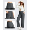 image:imageG4Free BareFeel 78 Length Wide Leg Yoga Pants for Women with Pockets High Stretch Waist Copped Pants CasualDark Gray