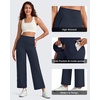 image:imageG4Free BareFeel 78 Length Wide Leg Yoga Pants for Women with Pockets High Stretch Waist Copped Pants CasualDark Navy