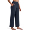 image:imageG4Free BareFeel 78 Length Wide Leg Yoga Pants for Women with Pockets High Stretch Waist Copped Pants CasualDark Navy