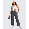 image:imageG4Free BareFeel 78 Length Wide Leg Yoga Pants for Women with Pockets High Stretch Waist Copped Pants CasualDark Navy