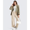 image:imageG4Free BareFeel 78 Length Wide Leg Yoga Pants for Women with Pockets High Stretch Waist Copped Pants CasualLight Khaki
