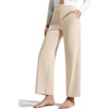 image:imageG4Free BareFeel 78 Length Wide Leg Yoga Pants for Women with Pockets High Stretch Waist Copped Pants CasualLight Khaki