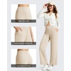 image:imageG4Free BareFeel 78 Length Wide Leg Yoga Pants for Women with Pockets High Stretch Waist Copped Pants CasualLight Khaki