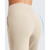 image:imageG4Free BareFeel 78 Length Wide Leg Yoga Pants for Women with Pockets High Stretch Waist Copped Pants CasualLight Khaki