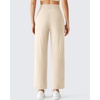 image:imageG4Free BareFeel 78 Length Wide Leg Yoga Pants for Women with Pockets High Stretch Waist Copped Pants CasualLight Khaki