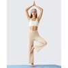 image:imageG4Free BareFeel 78 Length Wide Leg Yoga Pants for Women with Pockets High Stretch Waist Copped Pants CasualLight Khaki