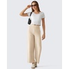 image:imageG4Free BareFeel 78 Length Wide Leg Yoga Pants for Women with Pockets High Stretch Waist Copped Pants CasualLight Khaki