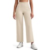 image:imageG4Free BareFeel 78 Length Wide Leg Yoga Pants for Women with Pockets High Stretch Waist Copped Pants CasualLight Khaki