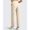 image:imageG4Free BareFeel 78 Length Wide Leg Yoga Pants for Women with Pockets High Stretch Waist Copped Pants CasualLight Khaki