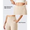 image:imageG4Free BareFeel 78 Length Wide Leg Yoga Pants for Women with Pockets High Stretch Waist Copped Pants CasualLight Khaki