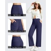 image:imageG4Free BareFeel 78 Length Wide Leg Yoga Pants for Women with Pockets High Stretch Waist Copped Pants CasualRoyal Blue