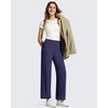image:imageG4Free BareFeel 78 Length Wide Leg Yoga Pants for Women with Pockets High Stretch Waist Copped Pants CasualRoyal Blue