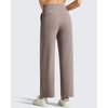 image:imageG4Free BareFeel 78 Length Wide Leg Yoga Pants for Women with Pockets High Stretch Waist Copped Pants CasualTaupe