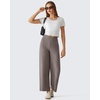 image:imageG4Free BareFeel 78 Length Wide Leg Yoga Pants for Women with Pockets High Stretch Waist Copped Pants CasualTaupe