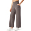 image:imageG4Free BareFeel 78 Length Wide Leg Yoga Pants for Women with Pockets High Stretch Waist Copped Pants CasualTaupe