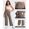 image:imageG4Free BareFeel 78 Length Wide Leg Yoga Pants for Women with Pockets High Stretch Waist Copped Pants CasualTaupe