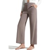 image:imageG4Free BareFeel 78 Length Wide Leg Yoga Pants for Women with Pockets High Stretch Waist Copped Pants CasualTaupe