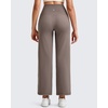 image:imageG4Free BareFeel 78 Length Wide Leg Yoga Pants for Women with Pockets High Stretch Waist Copped Pants CasualTaupe