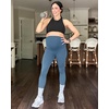 image:imageG4Free BareFeel Maternity Leggings with Pockets Over The Belly Stretchy Workout Yoga Pregnancy PantsBlue Gray