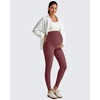 image:imageG4Free BareFeel Maternity Leggings with Pockets Over The Belly Stretchy Workout Yoga Pregnancy PantsDark Burgundy